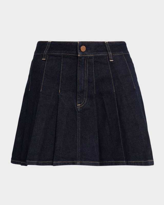 Suzie Pleated Denim Mini Skirt
